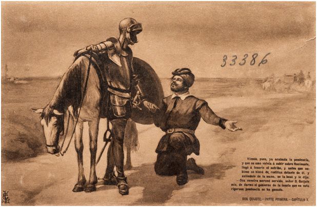10.- Don Quijote y Sancho conversan tras la aventura del vizcaíno (DQ I, 10)