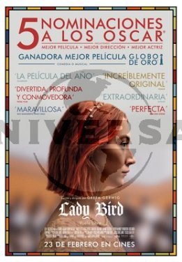 Se estrena “Lady bird”, escrita y dirigida por Greta Gerwig , nominada a 5 Oscar y ganadora de 2 Globos de Oro