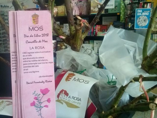 El municipio gallego de Mos celebró el Día del Libro regalando rosales y poesía