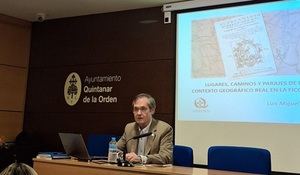 Luis Miguel Román, vicepresidente de la Sociedad Cervantina de Alcázar, en la XXI Semana Cultural de Quintanar de la Orden