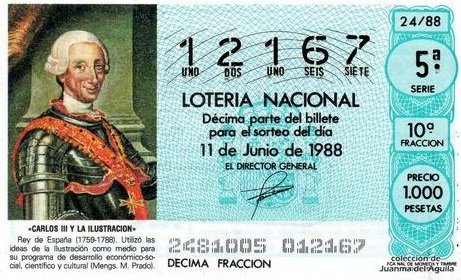 La Lotería española fue creada por Carlos III